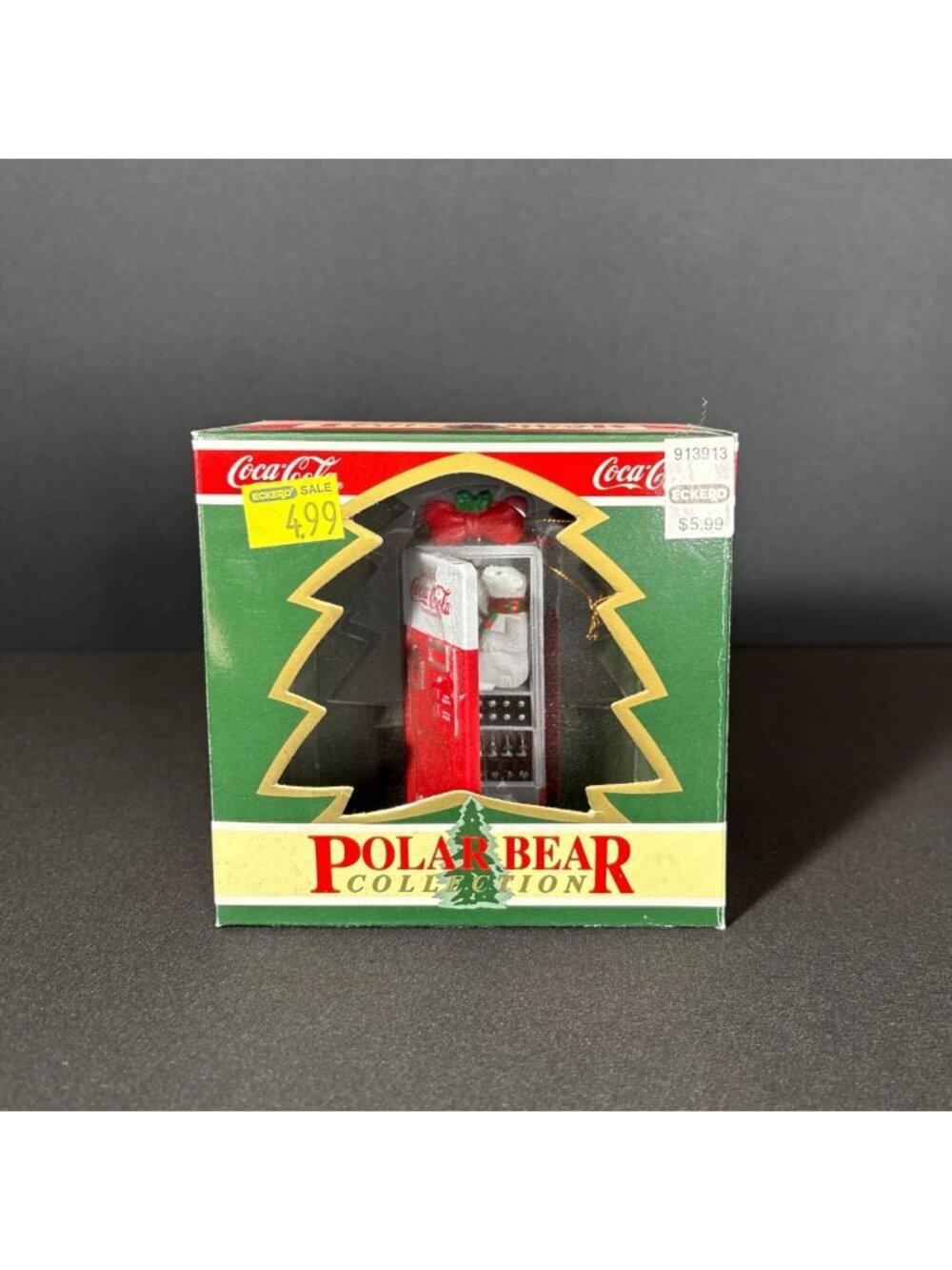 Coca-Cola Polar Bear Collection Vending Machine Ornament 1995 Christmas Decor